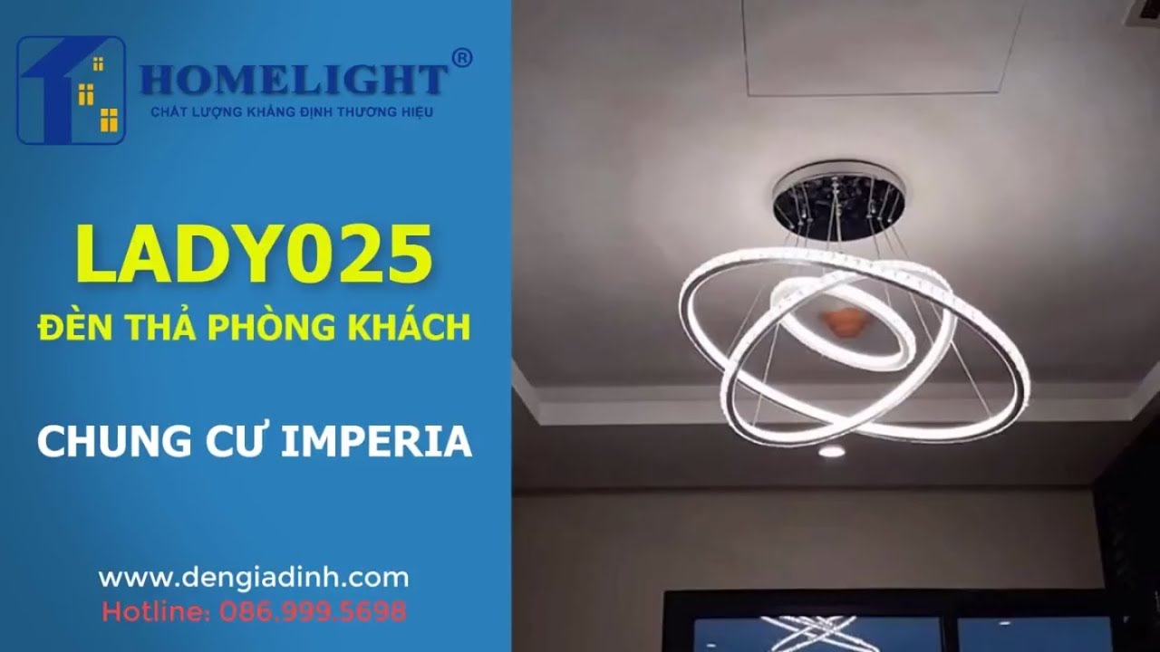 Đèn thả pha lê 3 vòng – LADY025 – Imperia – Đèn trang trí chung cư Homelight