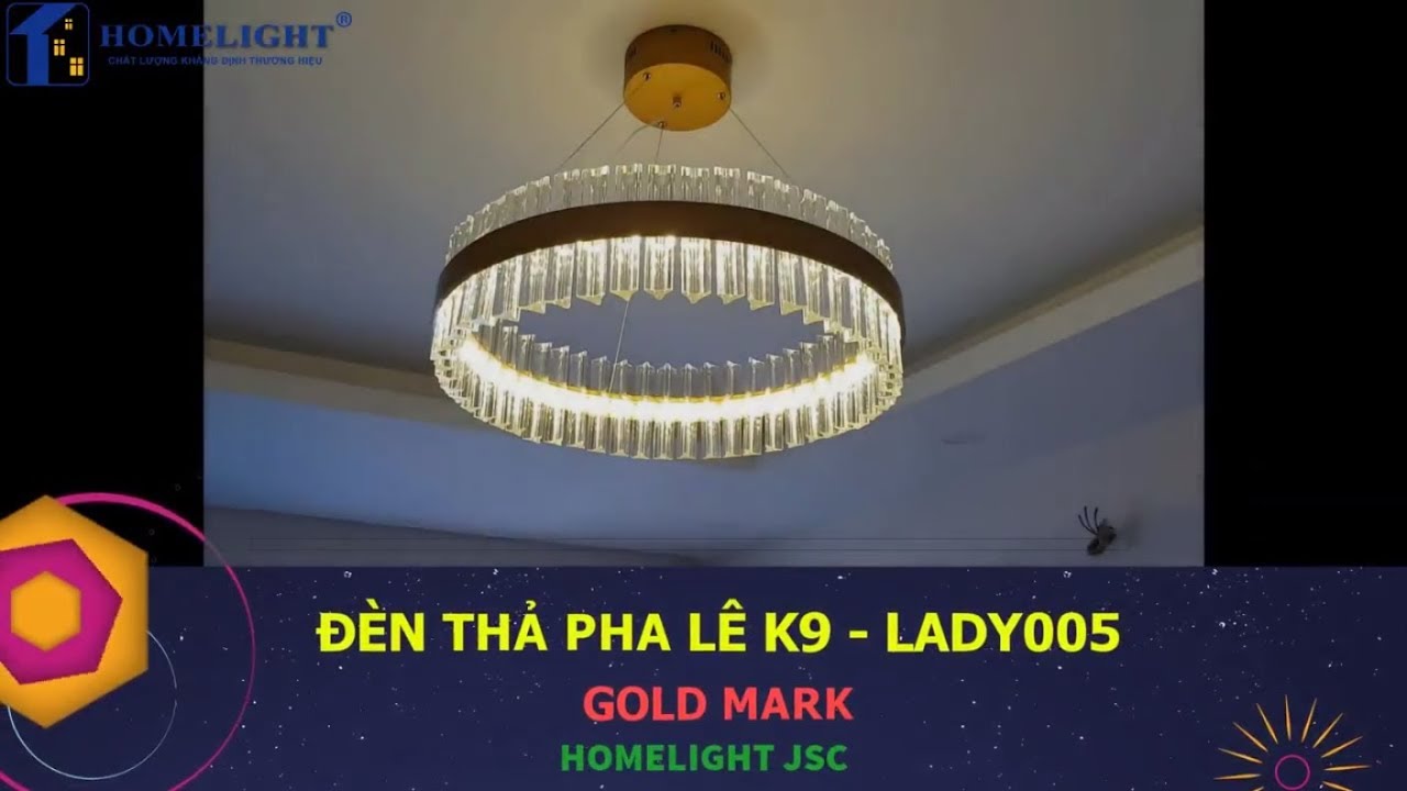 Đèn thả pha lê – LADY005 – P1714 Goldmark – Đèn trang trí chung cư Homelight