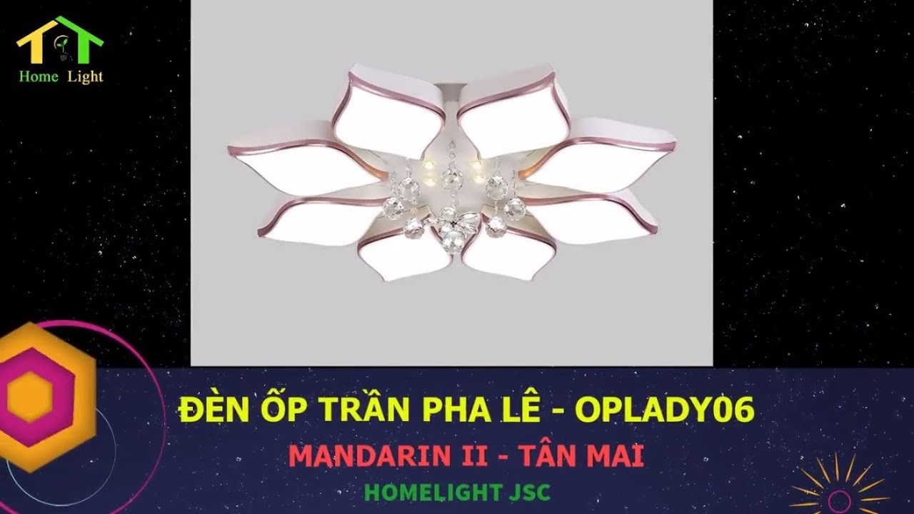 Đèn trang trí chung cư Homelight – Đèn ốp trần Pha Lê Sen – OPLADY06 – Chung Cư Mandarin 2 – Tân Mai