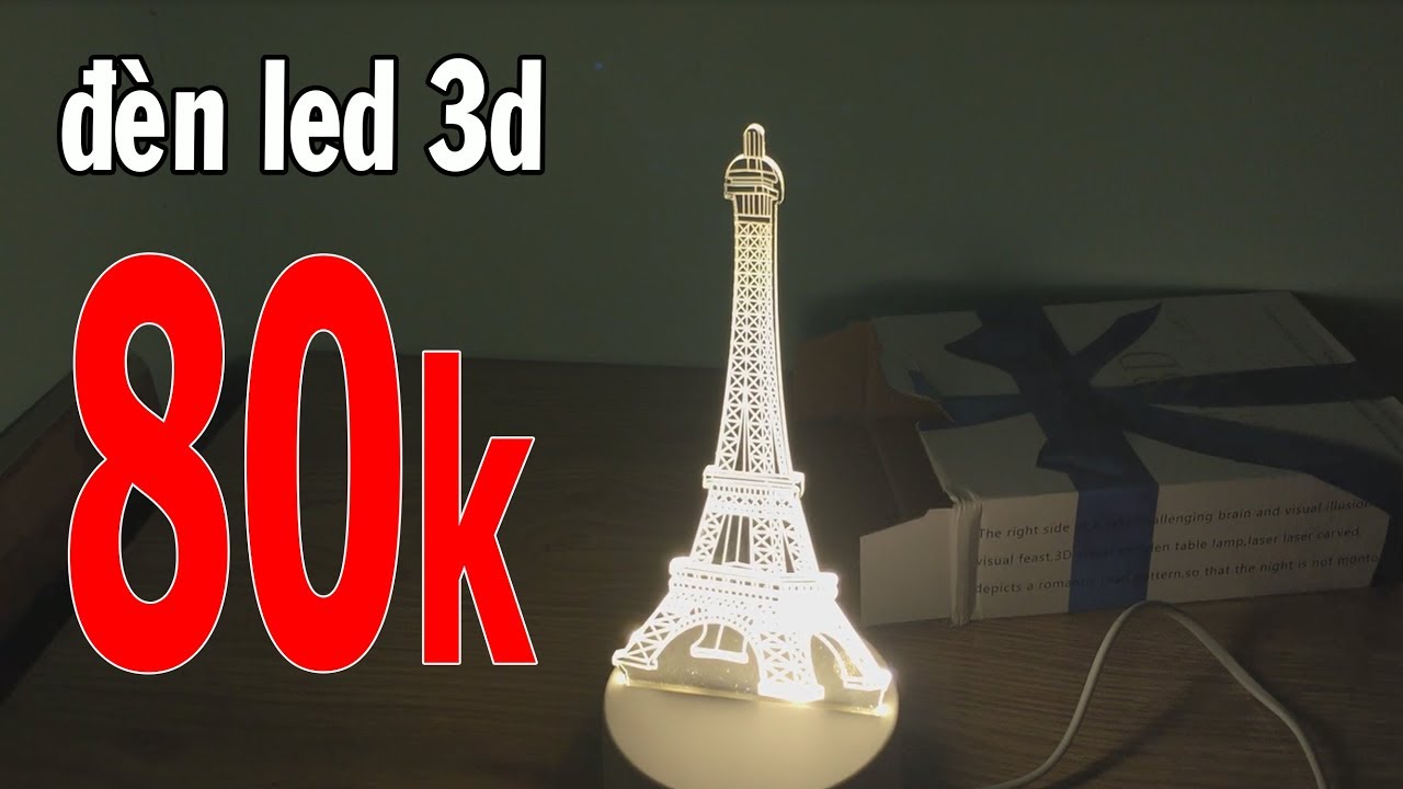 Review đèn led 3d trang trí đèn ngủ mua trên shopee