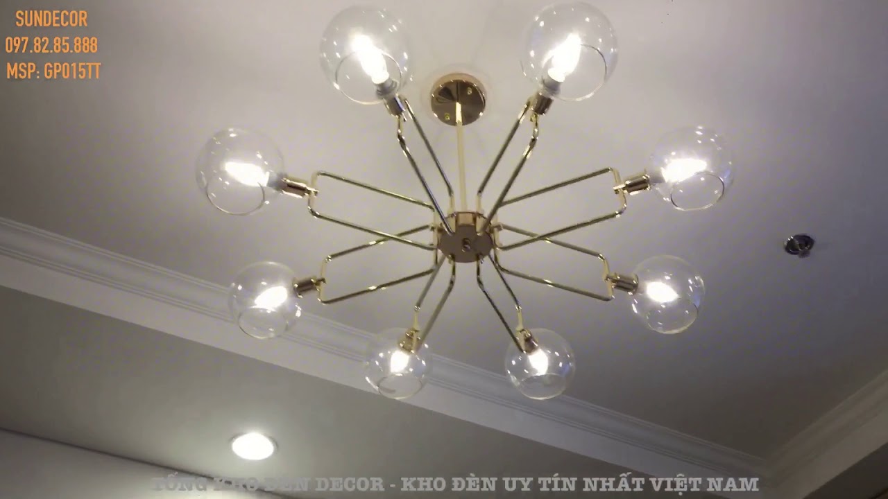 Đèn chùm 8 tay, đèn phòng khách, đèn decor, đèn trang trí, đèn nghệ thuật