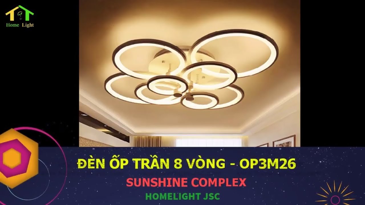 Đèn trang trí Homelight – Đèn ốp trần 8 vòng – OP3M26 – Chung cư Sunshine Complex