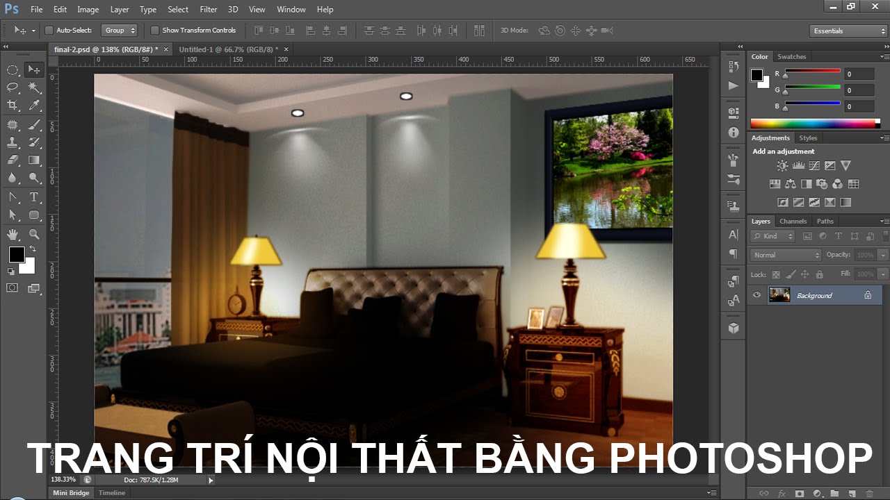 Thiết kế – tạo ảnh nội thất bằng photoshop cs6.