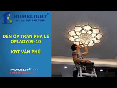 Đèn ốp trần pha lê Cánh Sen – OPLADY09-10 – KĐT Văn Phú – Đèn trang trí Homelight