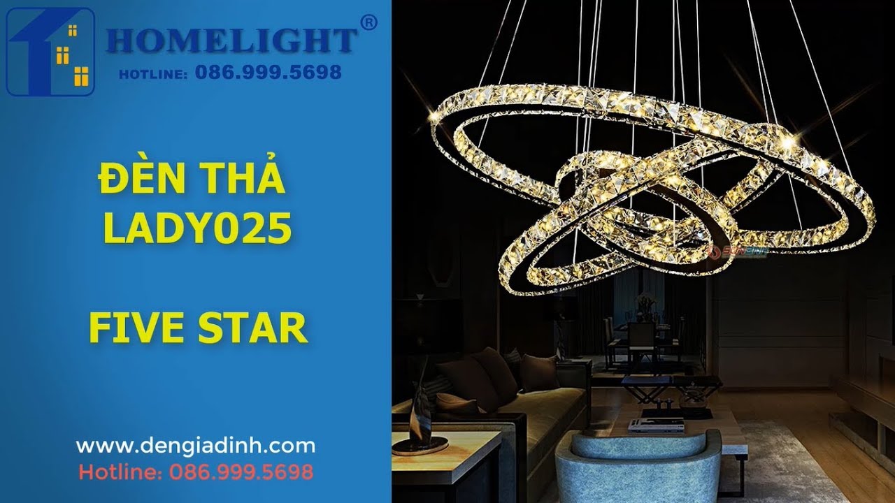 Đèn thả pha lê – LADY025 – Chung Cư Five Star – Đèn trang trí Homelight