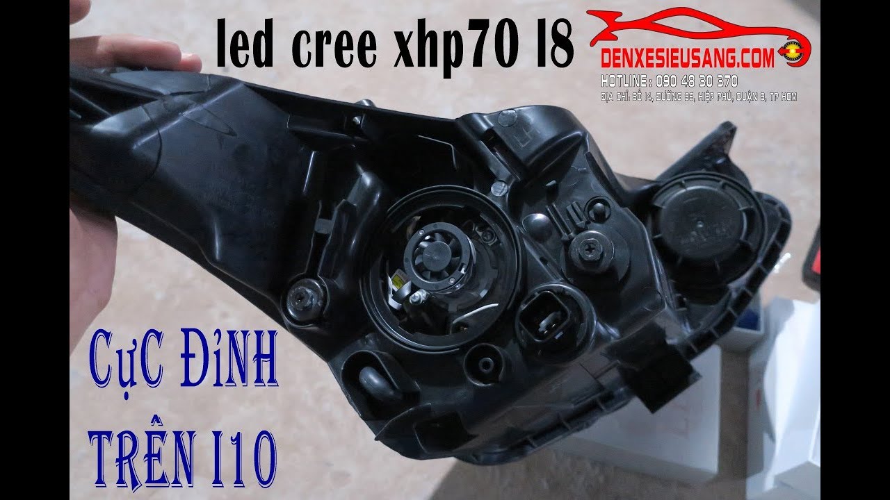 hyunhdai i10 sedan lên đèn led xhp70 l8 và led nội thất sáng khủng và đẹp