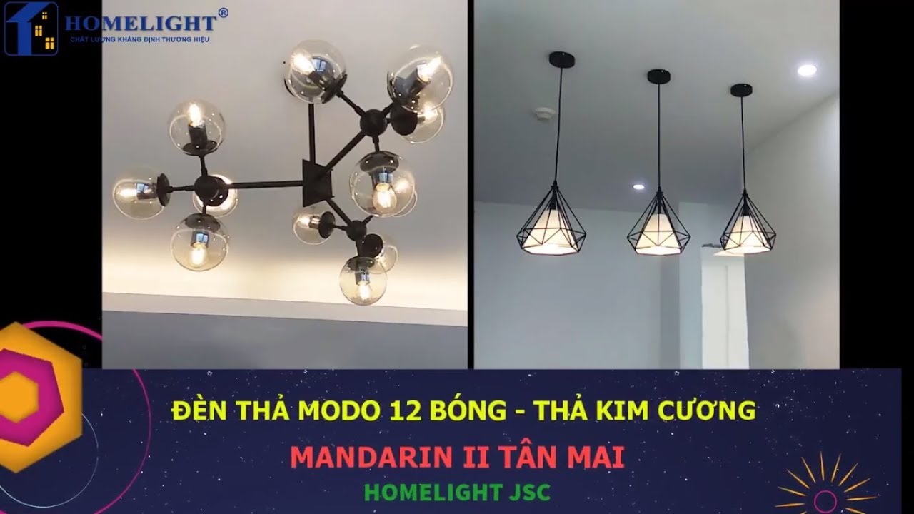 Đèn thả Modo 12 bóng – Chung Cư Mandarin II Tân Mai – Đèn trang trí chung cư Homelight