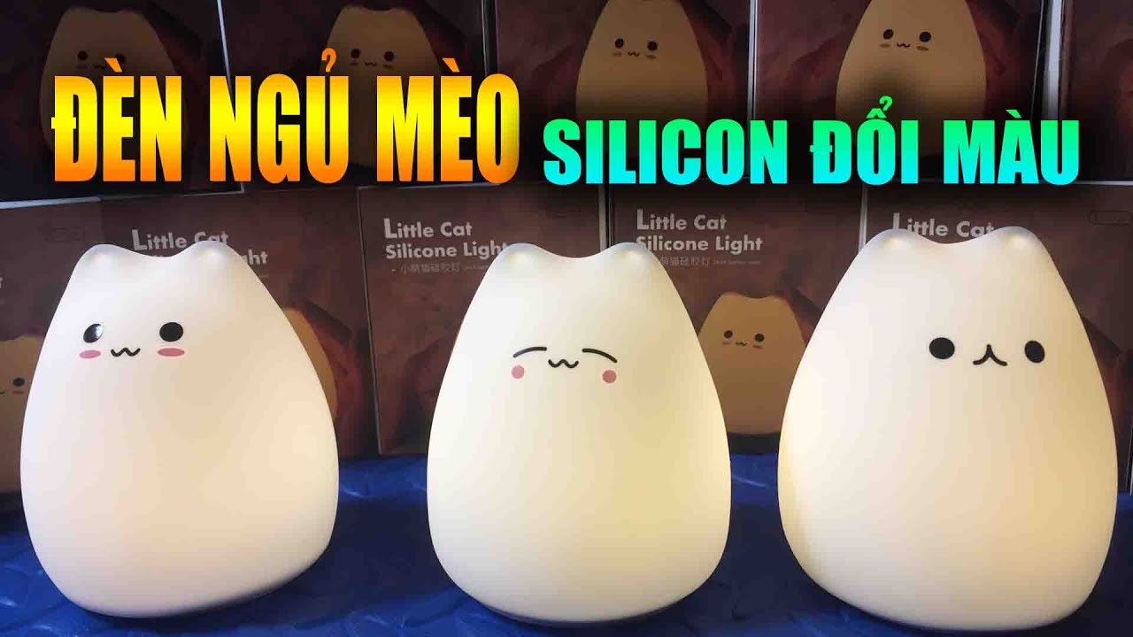 Đèn ngủ mèo – Đèn mèo silicon đổi màu || Tonny 389 – Kênh Review