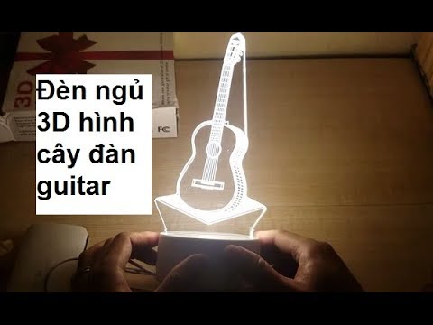 Review Đèn ngủ 3D, đèn trang trí 3D hình cây đàn guitar