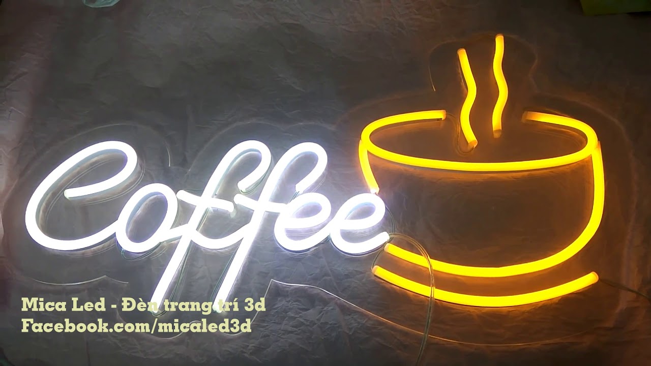 Đèn trang trí uốn chữ " Coffee" – Đèn uốn Flex Neon Sign