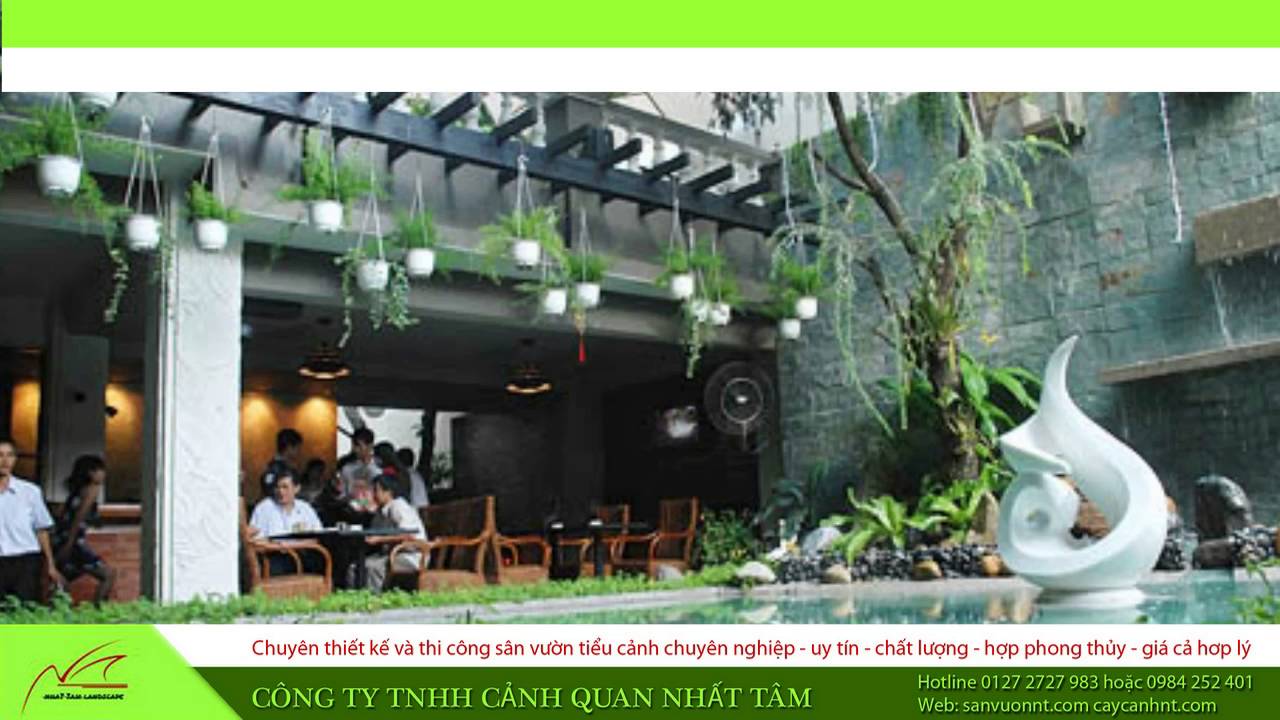 cach trang tri quan cafe san vuon