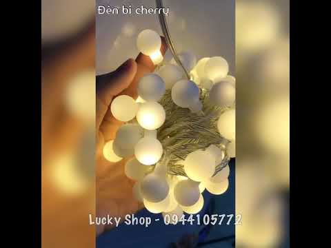 Đèn cherry ball light xài điện 10m màu vàng ấm trang trí phòng ngủ cực xinh