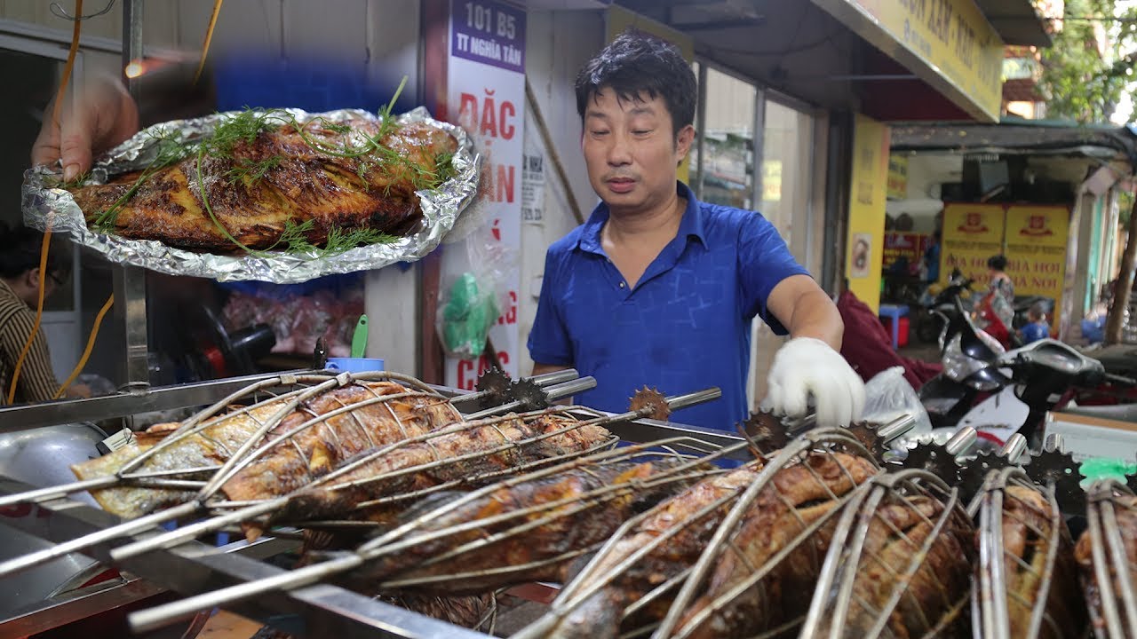 Món ngon Hà Nội: Cá nướng tây bắc thơm ngon phố Nghĩa Tân